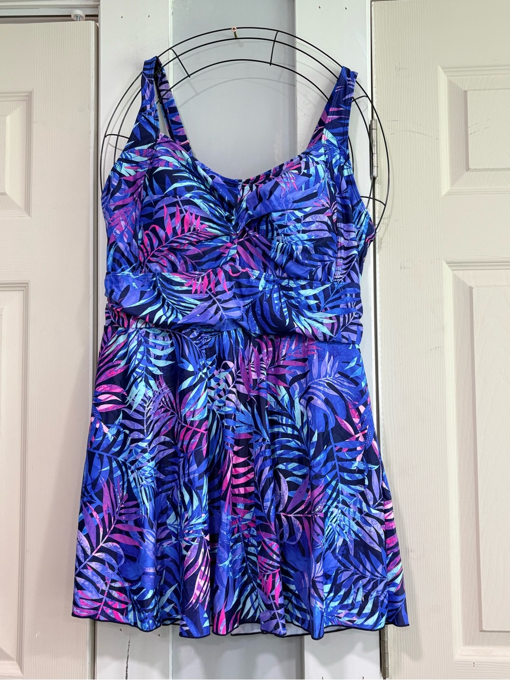 Tempt Me Women 20W Swimdress One Piece Swimsuit Plus Size Tropical Floral NWT